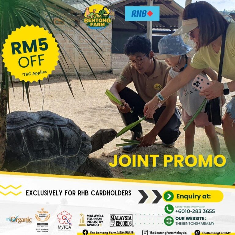 📣 RHB Cardholders Save RM5 at The Bentong Farm! 🌟 Enjoy exclusive access to special discounts and a great time. Secure your deal now! 🎫🚜